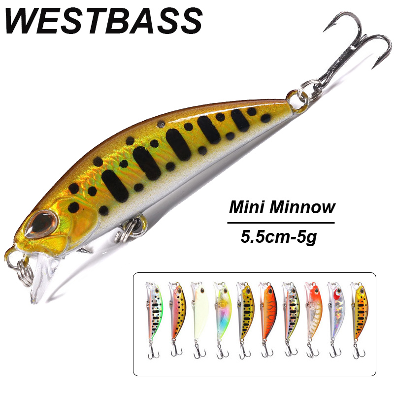 Fishing Lure Jerkbait - WESTBASS 1PX mikro Minnow cazibesi 55mm-5g