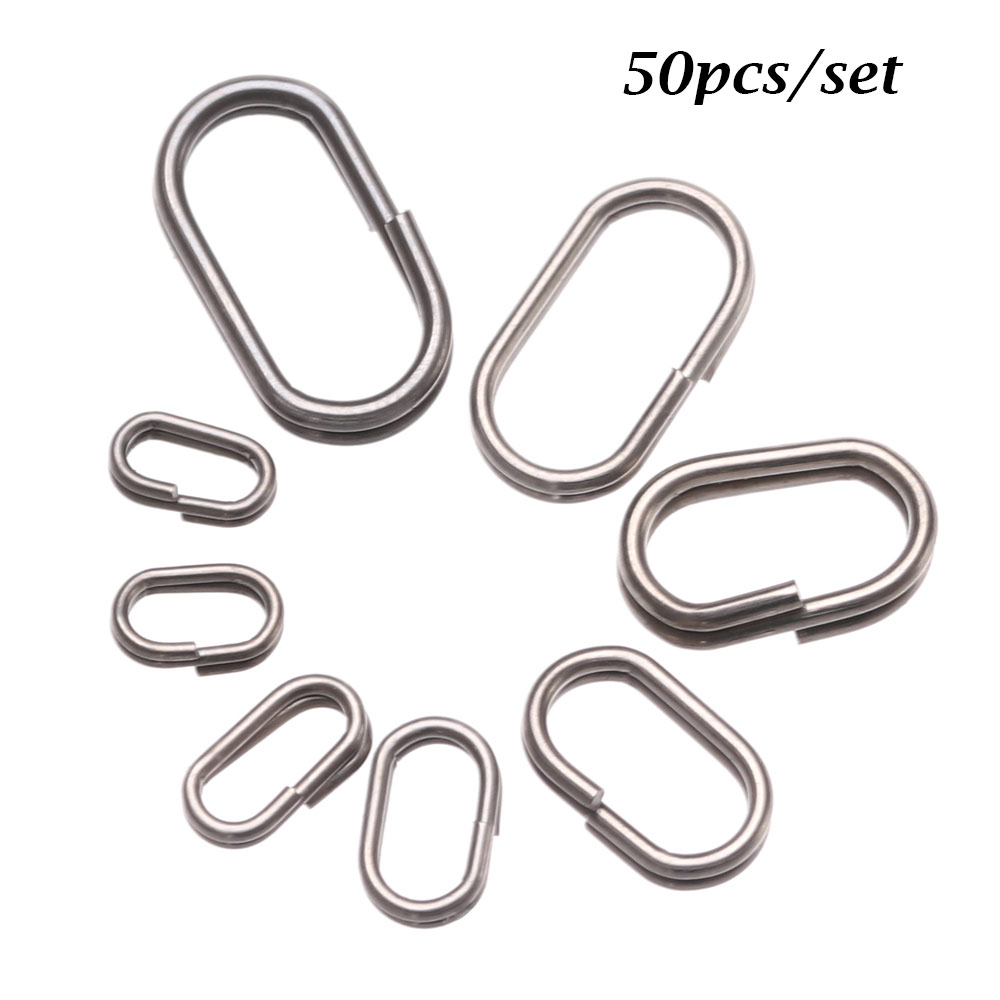 Fishing Lure Accessories - 50 adet/grup 8/10/13/15/17/19mm Oval Split yüzük