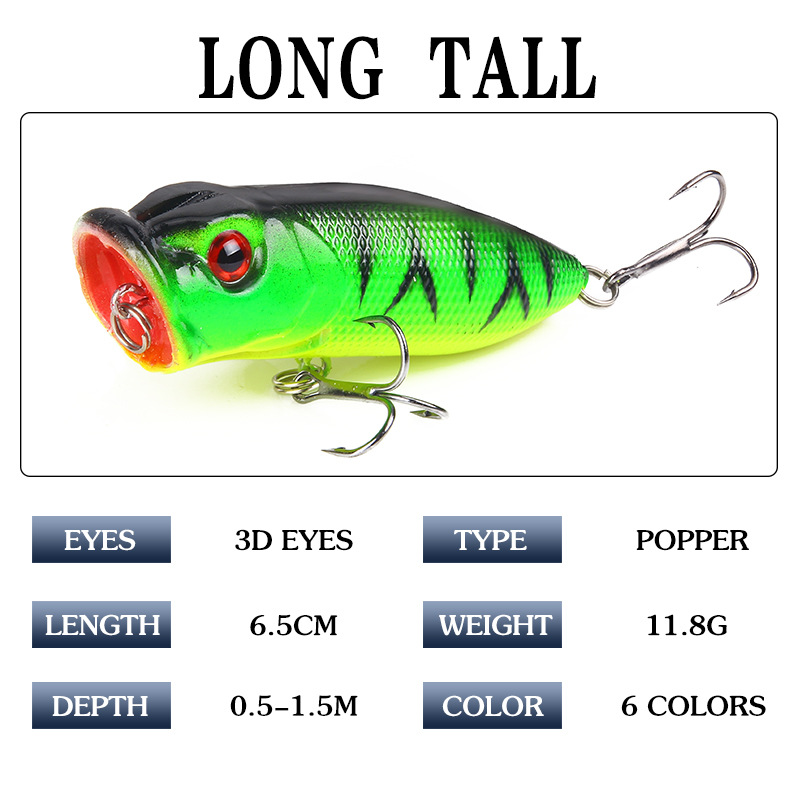 6 adet 6 renk (opp torba)/5 ad - Fishing Lure Topwater incelemesi ve fiyatı